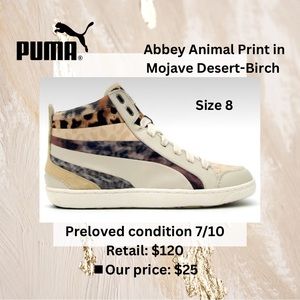 Puma Abbey Animal Print in Mojave Desert-Birch Size 8